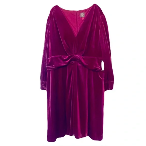 Vince Camuto | Dresses | Nwt Vince Camuto Burgundy Wine Velvet Dress Plus  Size 24w | Poshmark